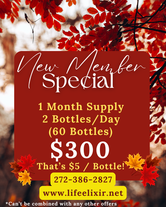 New Members Only! Life Elixir - 1 month Supply- Two Drinks Per day- $5/Drink
